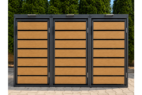 ZABUDOWA ŚMIETNIKOWA 3x240L kolor DREWNO